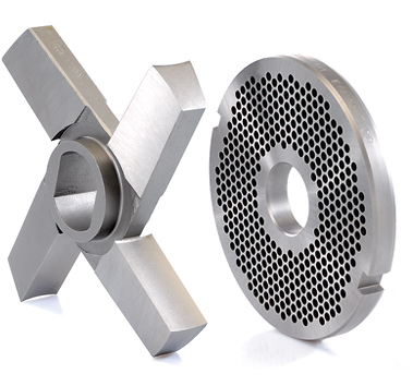 Abbildung eines Wolfmessers und einer Wolfscheibe